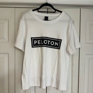Peloton Men’s White and Black Tshirt Size XL Electric Grandpa